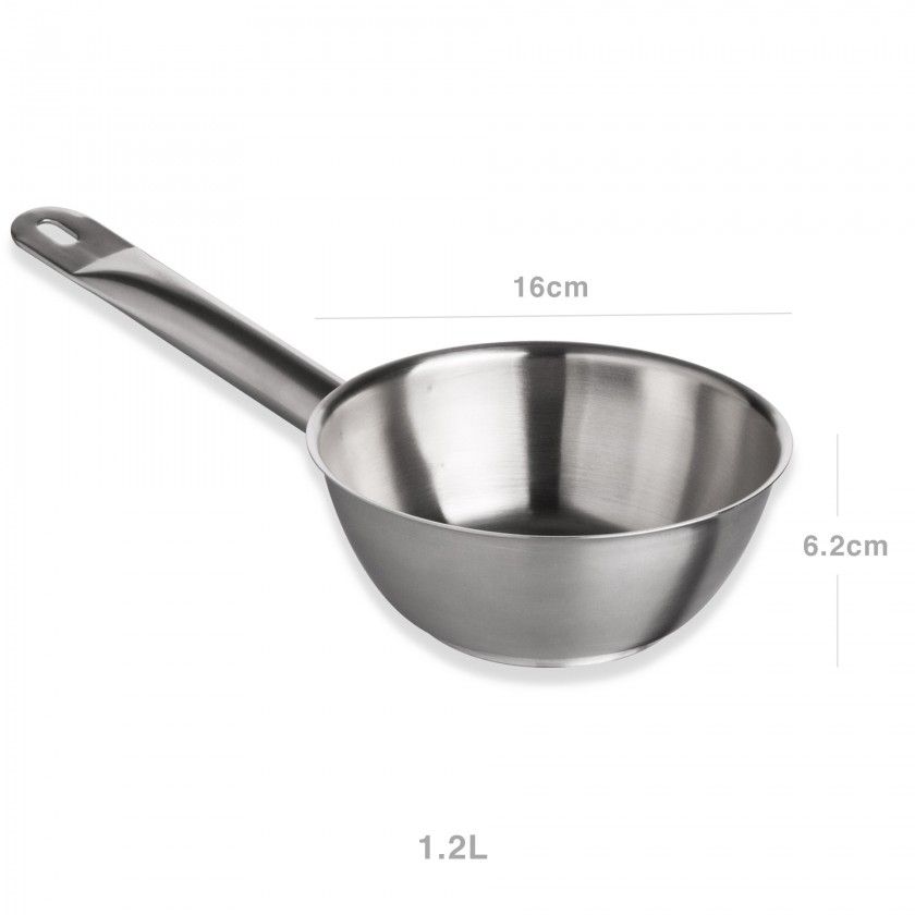 Caçarola Cónica Inox Grand Gourmet com Cabo N°16 1200ml 16X6.2cm Caçarola Cónica Inox Grand Gourmet com Cabo N°16 1200ml 16X6.2cm