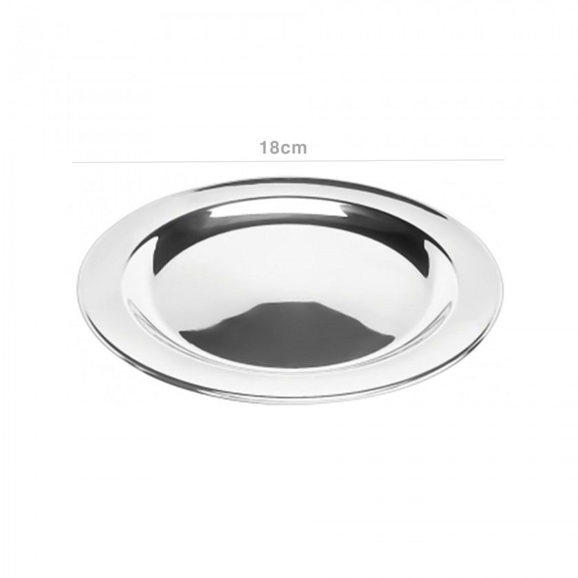 Bandeja Trocos Inox Gourmet Redondo 18X0.5cm