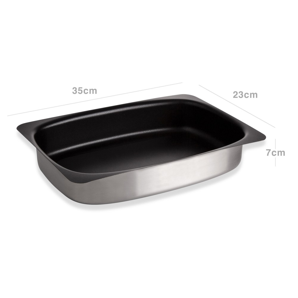 Assadeira Inox Grand Gourmet Antiaderente 35X23X7cm