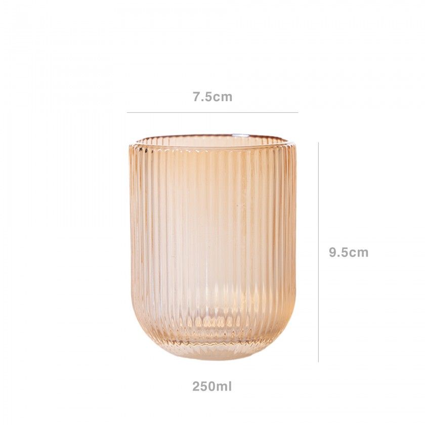 Copo sem pé vidro wave gold 250ml 7.5X9.5cm Copo sem pé vidro wave gold 250ml 7.5X9.5cm