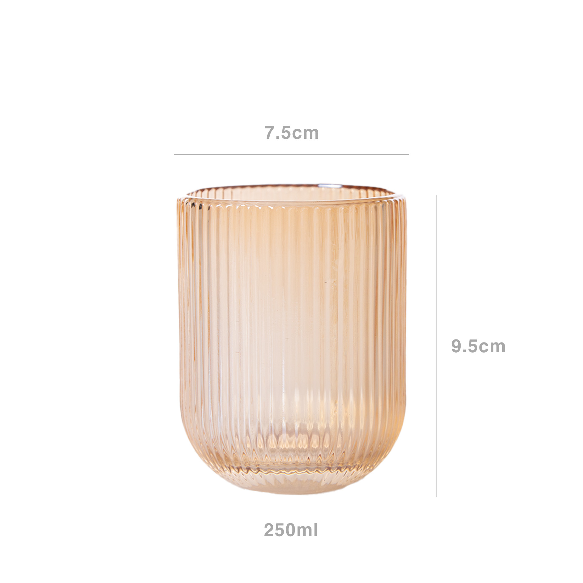 Copo sem pé vidro wave gold 250ml 7.5X9.5cm