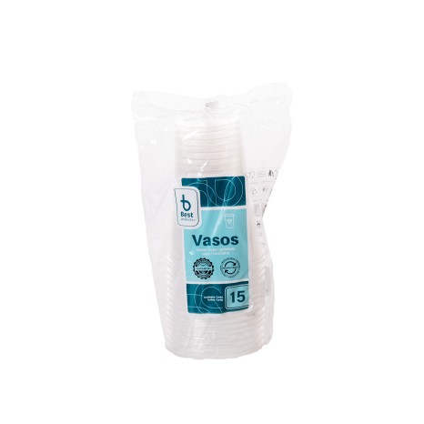 Copo Reutilizável Transparente 300ml 8X5X11cm Pack 15 - Image product