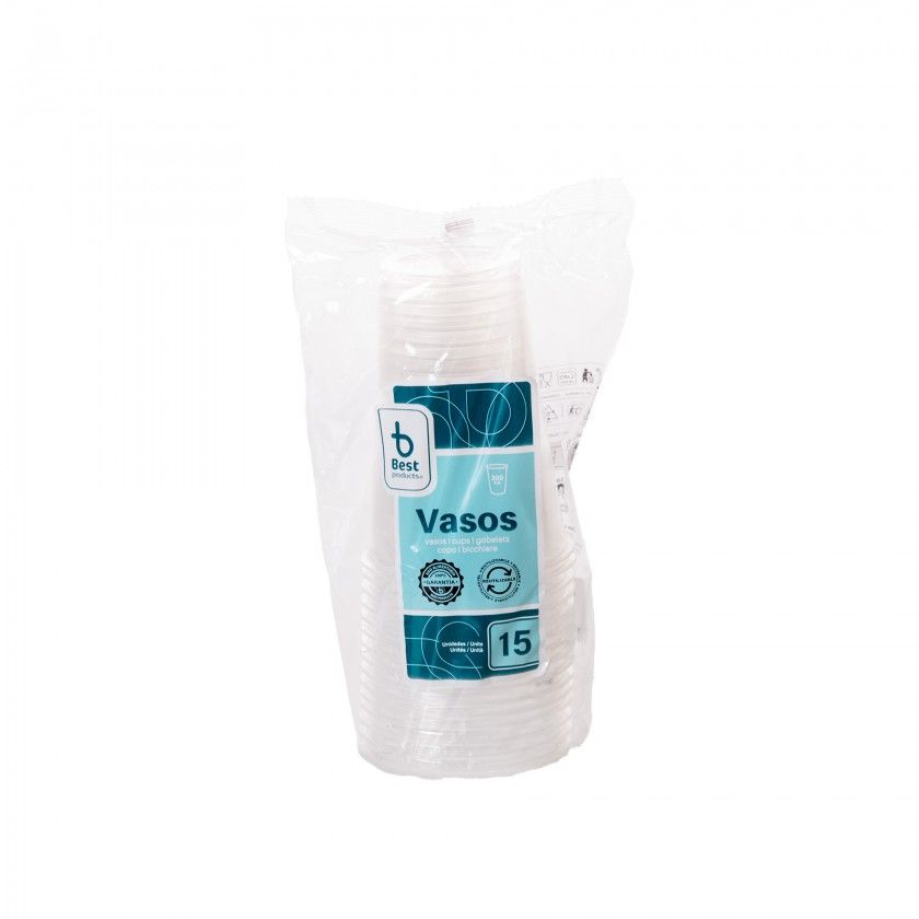 Copo Reutiliz�vel Transparente 300ml 8X5X11cm Pack 15