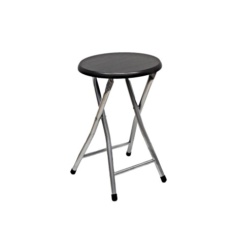 Banco Dobrável Redondo Castanho Escuro 30X47cm - Image product