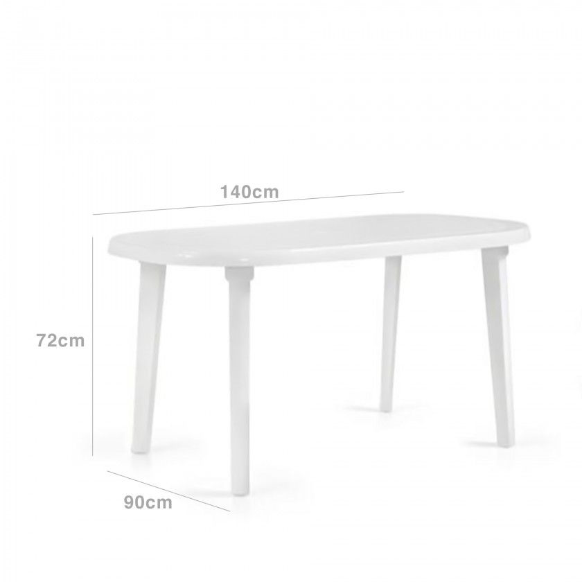 Mesa Plstica Braga Oval Branco 140X90X72cm