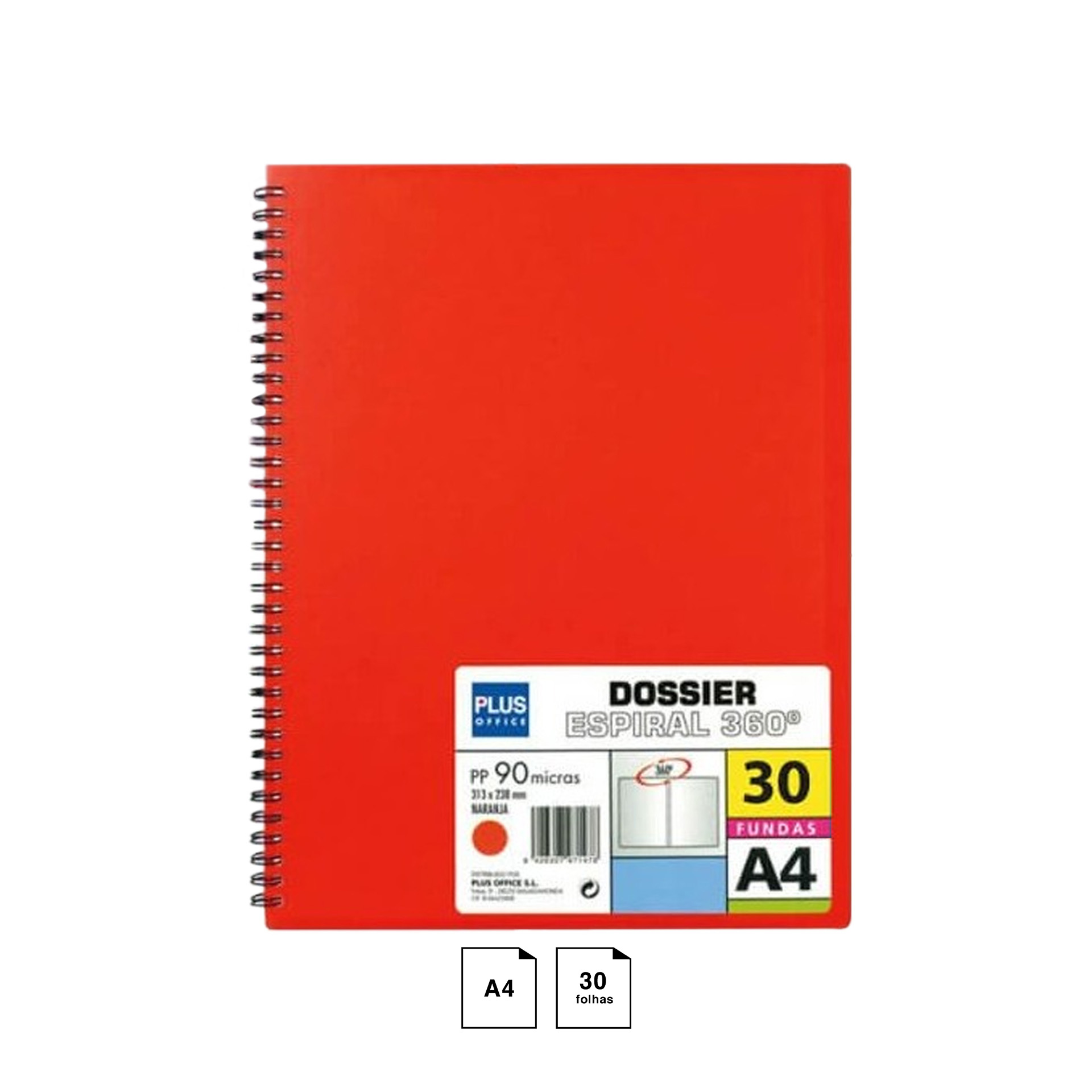 Catálogo Portfólio Espiral A4 30 Folhas Vermelho 31.3X23.8cm