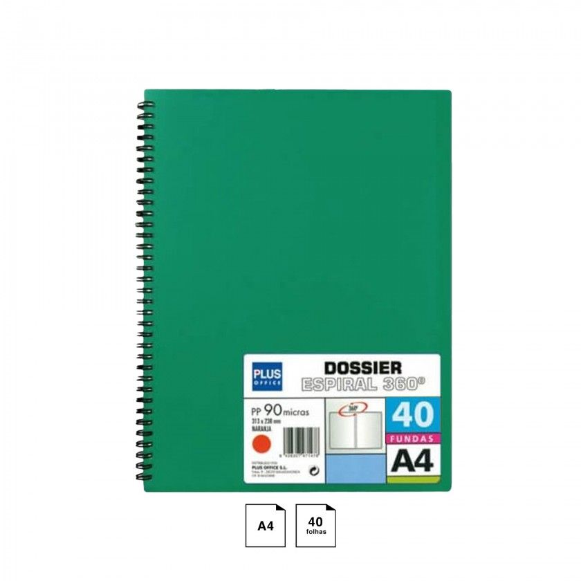 Catálogo Portfólio Espiral A4 40 Folhas Verde 31.3X23.8cm Catálogo Portfólio Espiral A4 40 Folhas Verde 31.3X23.8cm
