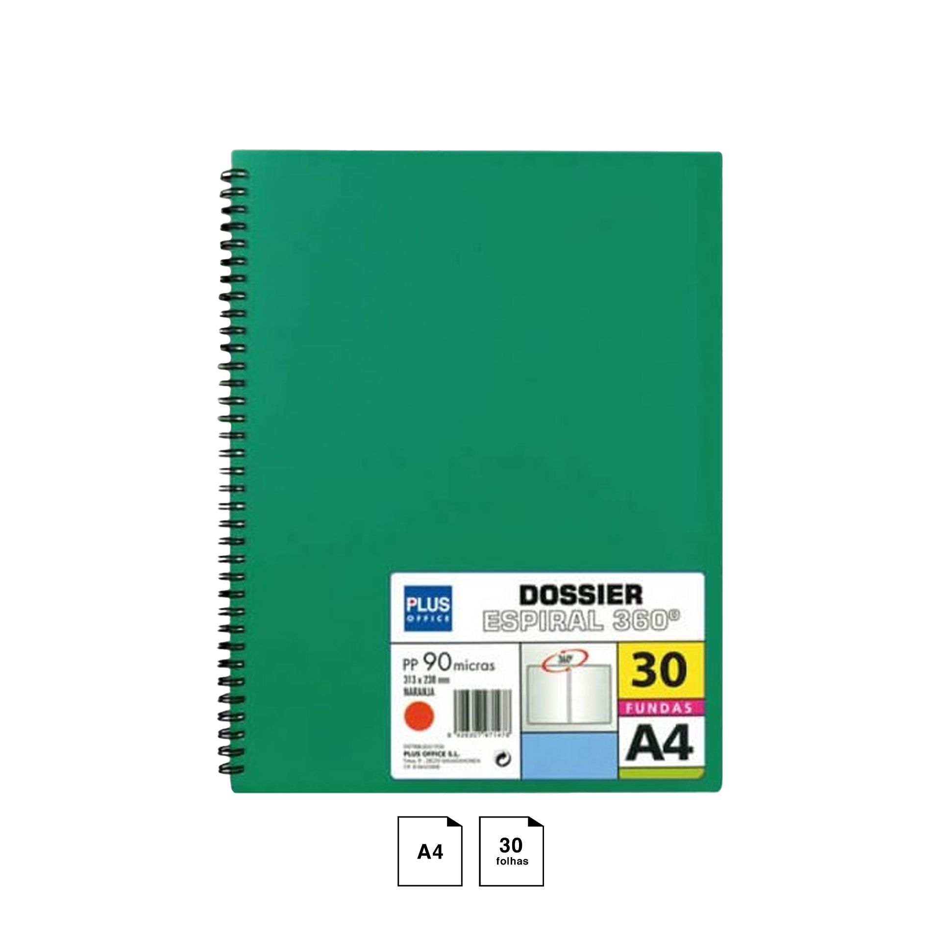 Catálogo Portfólio Espiral A4 30 Folhas Verde 31.3X23.8cm