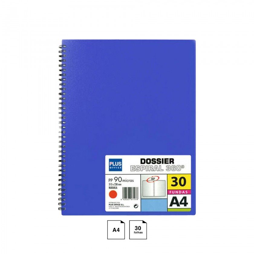 Catálogo Portfólio Espiral A4 30 Folhas Azul 31.3X23.8cm Catálogo Portfólio Espiral A4 30 Folhas Azul 31.3X23.8cm