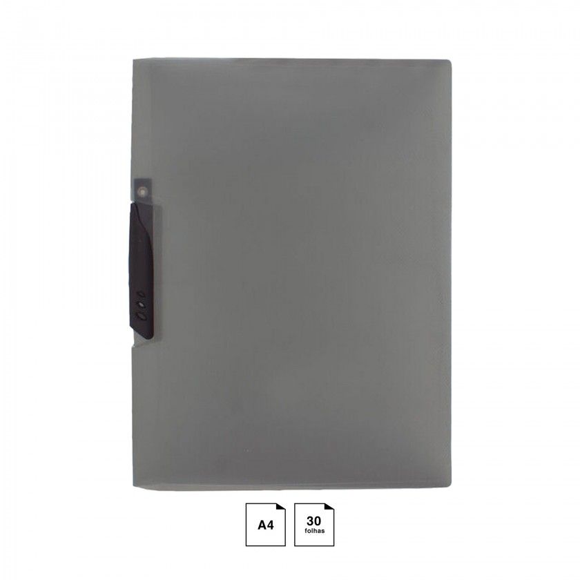 Dossier Clip Plstico Preto A4 30 Folhas 240X310mm