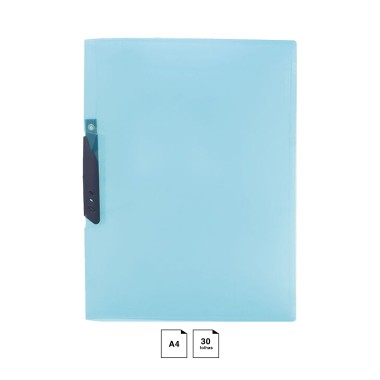 Dossier Clip Plástico Azul A4 30 Folhas 240X310mm