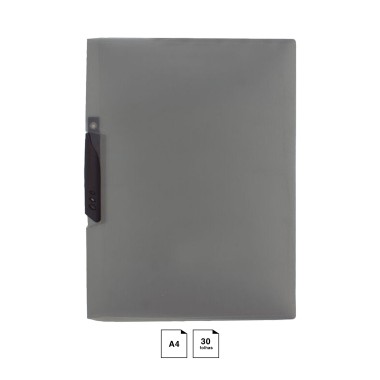 Dossier Clip Plástico Preto A4 30 Folhas 240X310mm