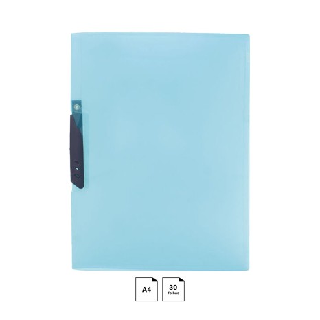 Dossier Clip Plástico Azul A4 30 Folhas 240X310mm - Image product
