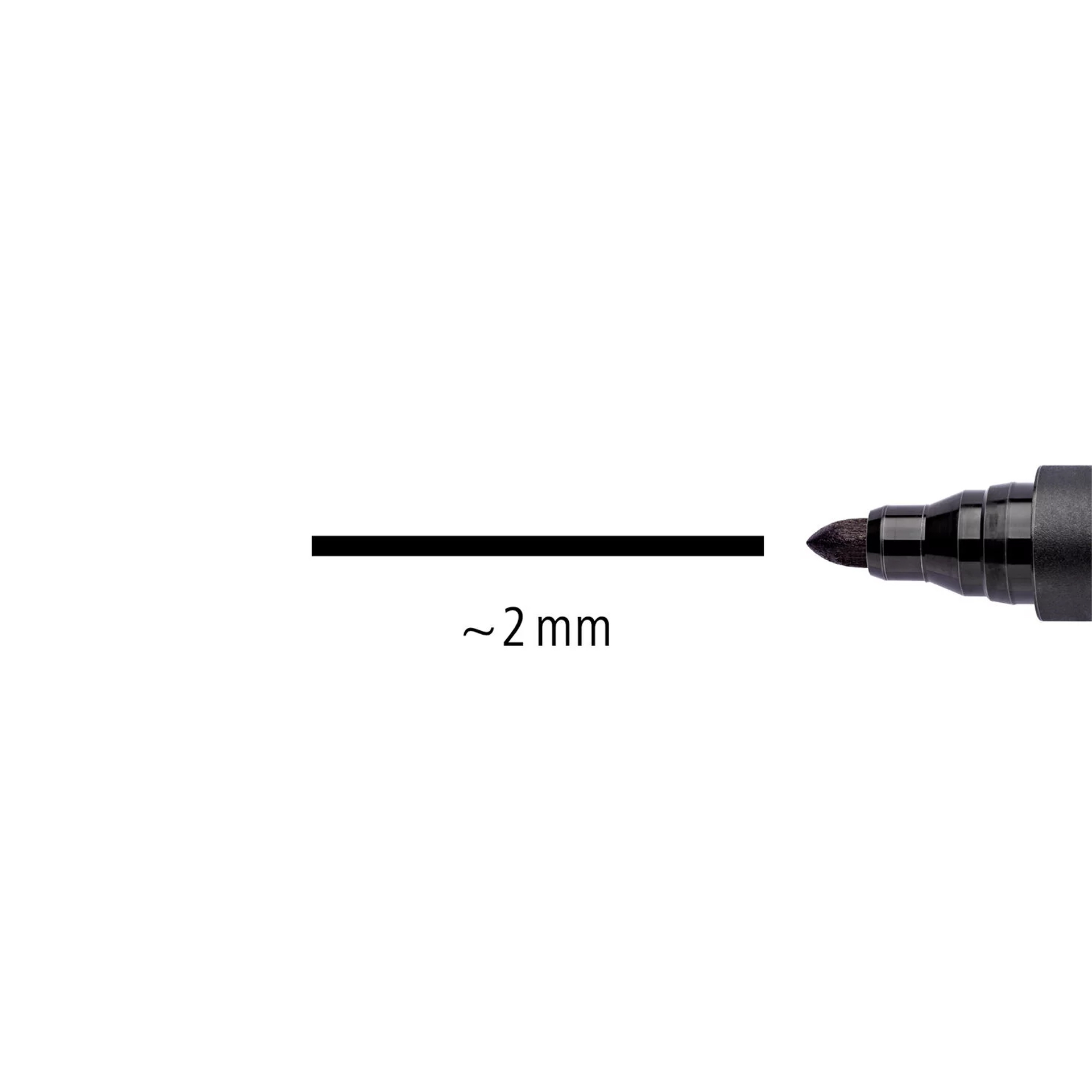Marcador Permanente Ponta Redonda Preto 2mm