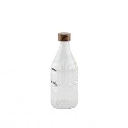 Garrafa Vidro Tampa Bambu Redonda 1000ml 9.8X25.1cm