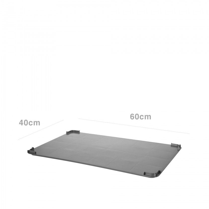 Tampa Caixa Contentora Empilhável Cinza 60X40X25cm Tampa Caixa Contentora Empilhável Cinza 60X40X25cm
