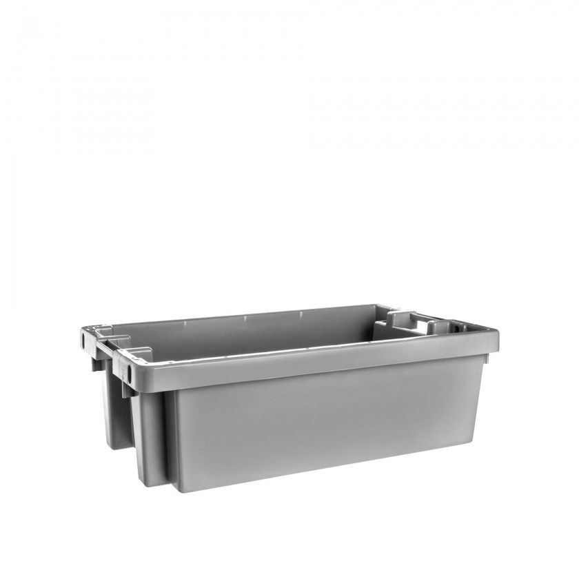Caixa Contentora Fechada Cinza 47L 80X45X25cm