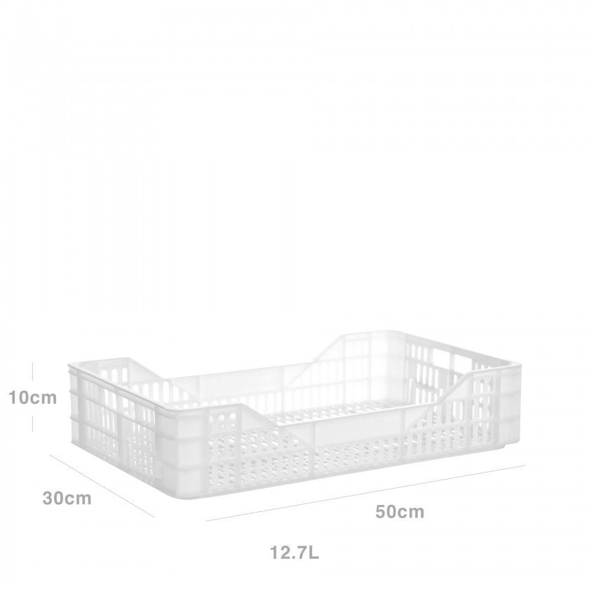 Caixa Contentora Perfurada Branco 12.7L 50X30X10cm