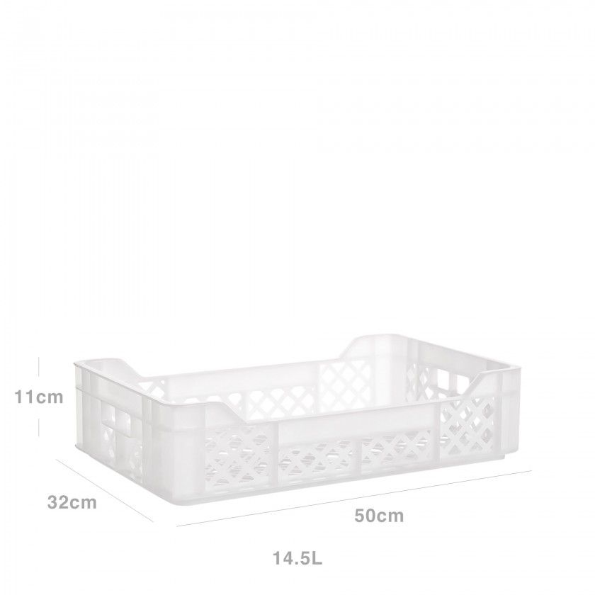 Caixa Contentora Perfurada Branco 14.5L 50X32X11cm Caixa Contentora Perfurada Branco 14.5L 50X32X11cm
