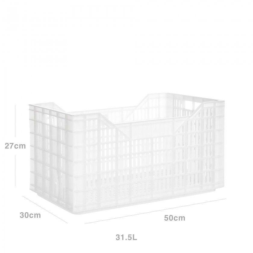 Caixa Contentora Perfurada Branco 31.5L 50X30X27cm