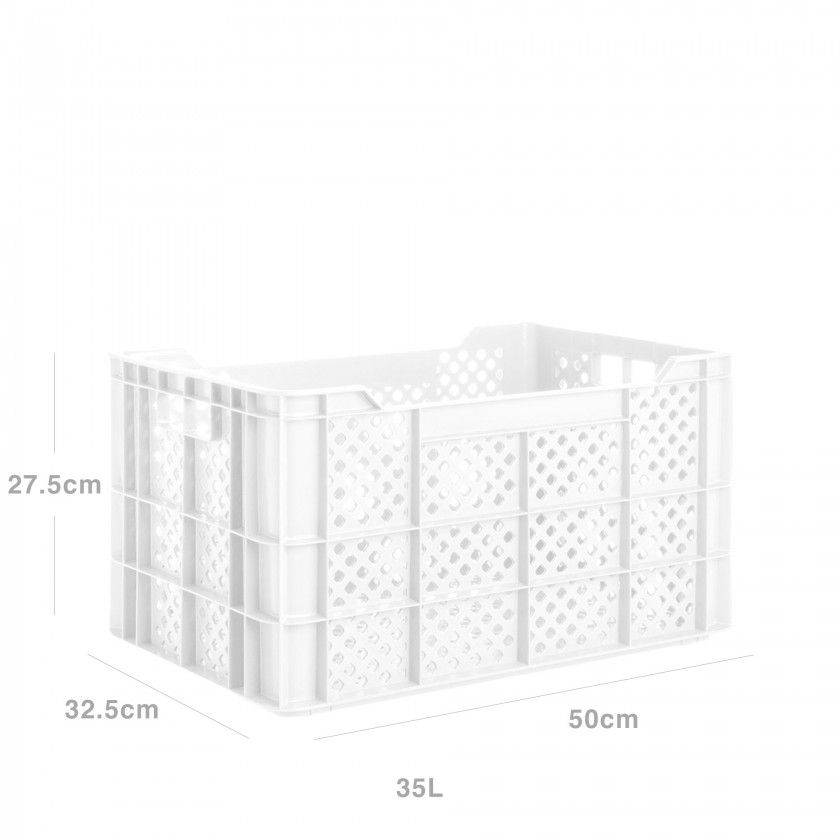 Caixa Contentora Perfurada Branco 35L 50X32.5X27.5cm Caixa Contentora Perfurada Branco 35L 50X32.5X27.5cm