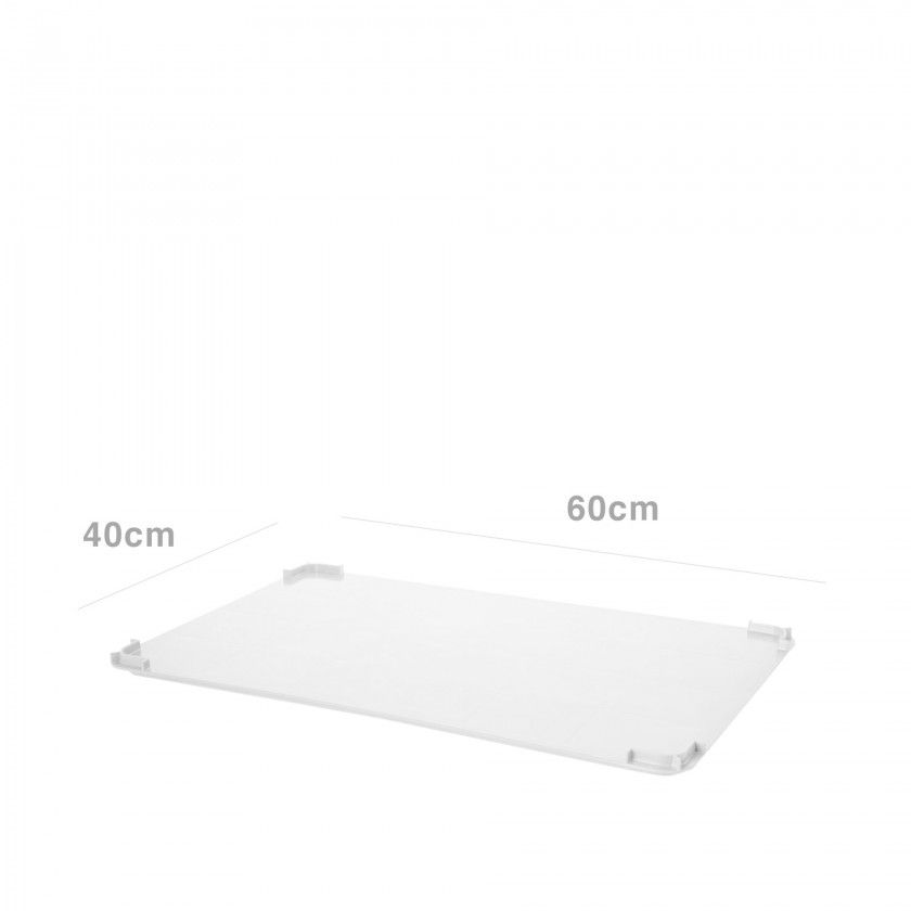 Tampa Caixa Contentora Empilhável Branco 60X40X25cm Tampa Caixa Contentora Empilhável Branco 60X40X25cm