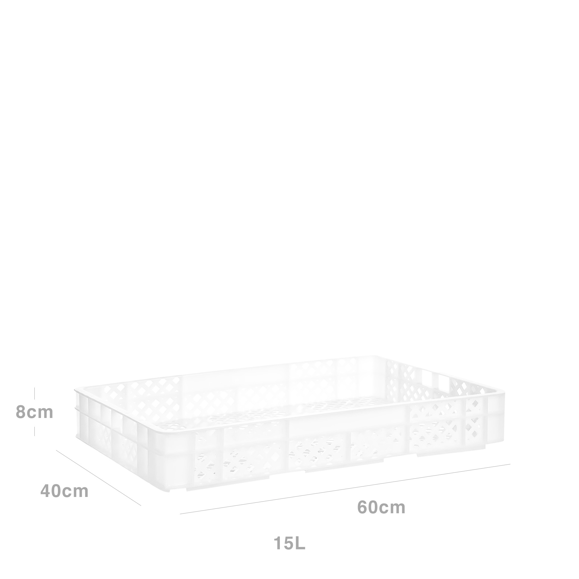 Caixa Contentora Perfurada Branco 15L 60X40X8cm