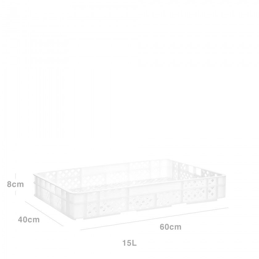 Caixa Contentora Perfurada Branco 15L 60X40X8cm