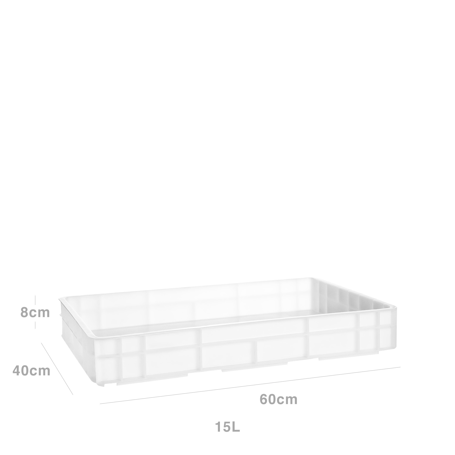 Caixa Contentora Fechada Branco 15L 60X40X8cm
