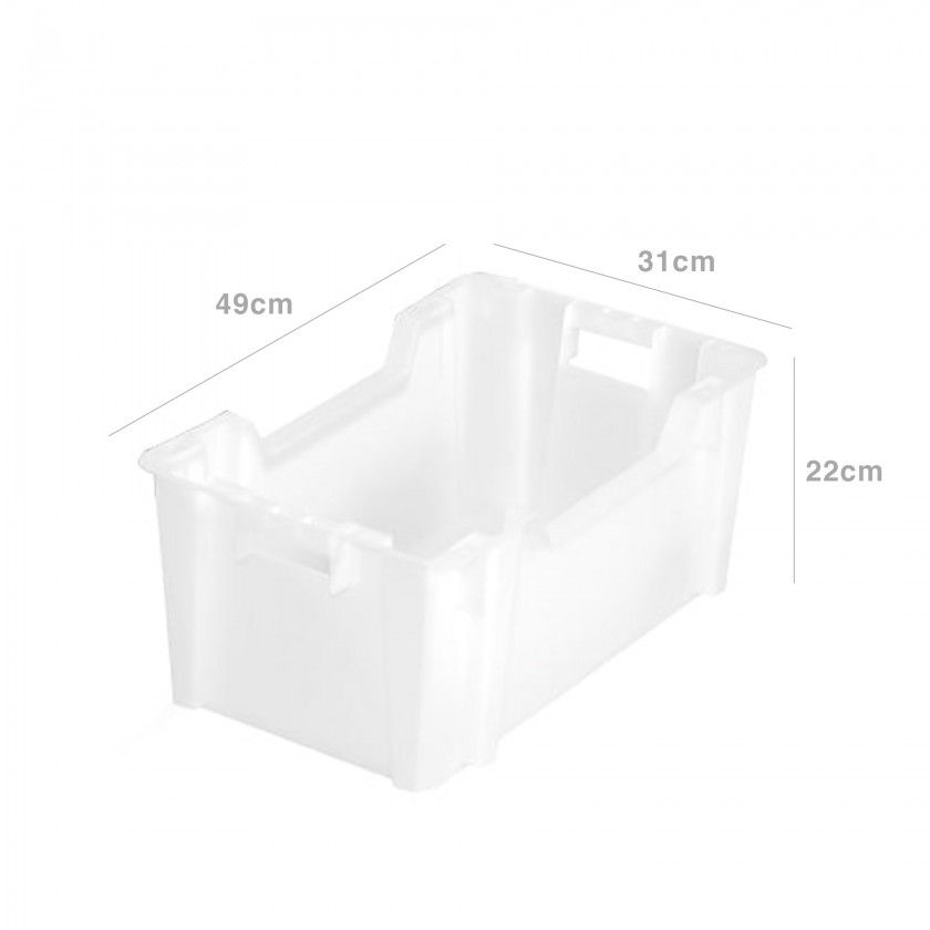 Caixa Contentora Fechada Branco 15L 49.5X31X22cm