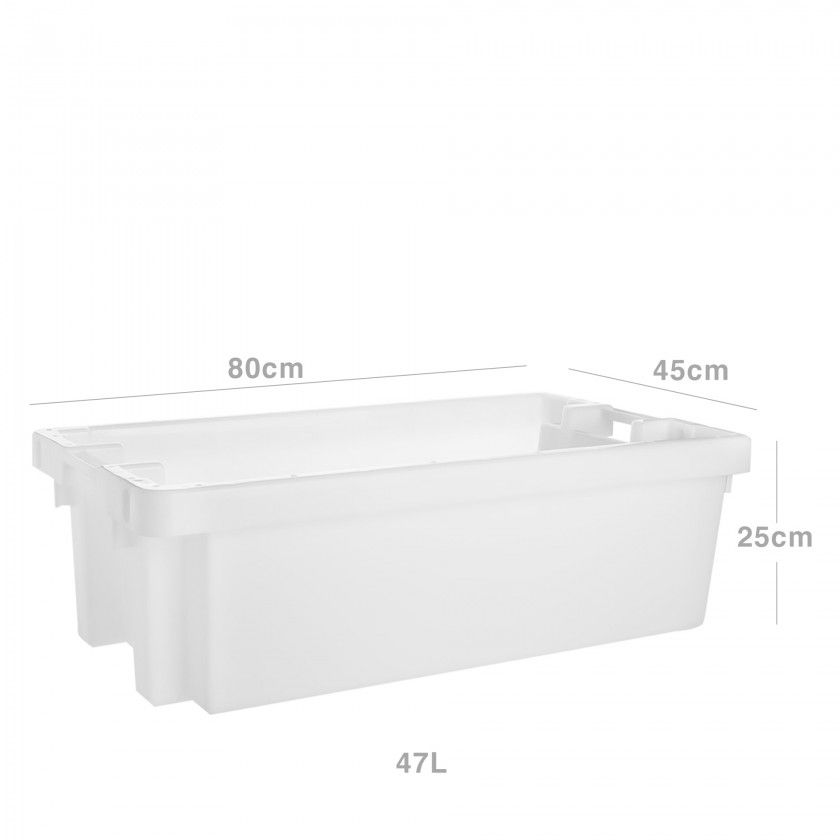 Caixa Contentora Fechada Branco 47L 80X45X25cm