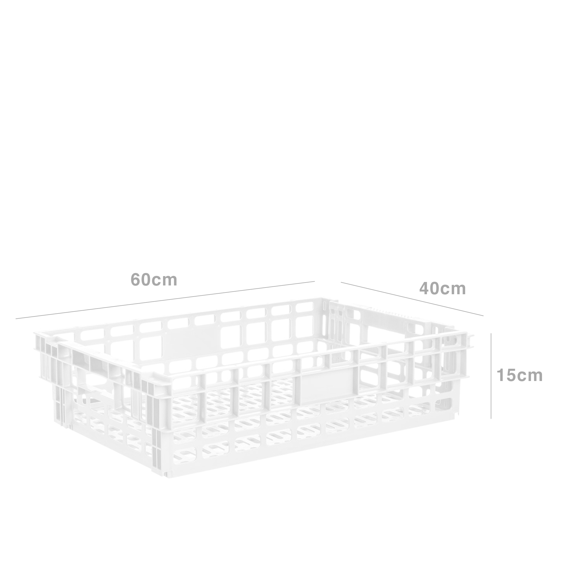 Caixa Contentora Perfurada Branco 26L 60X40X15cm