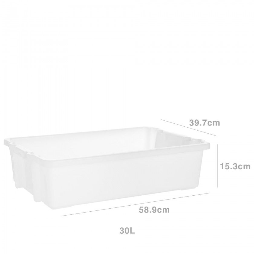 Caixa Contentora Fechada Branco 30L 58.9X39.7X15.3cm Caixa Contentora Fechada Branco 30L 58.9X39.7X15.3cm