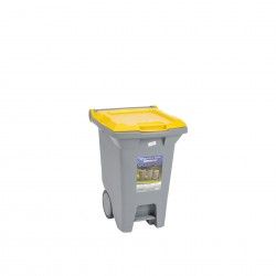Contentor Eco com Pedal e Rodas Tampa Amarelo 60l 53.1X44X65.5cm