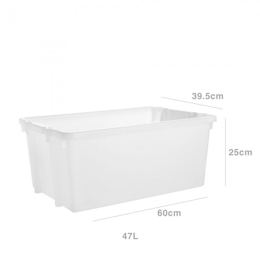 Caixa Contentora Fechada Branco 47L 60X39.5X25cm