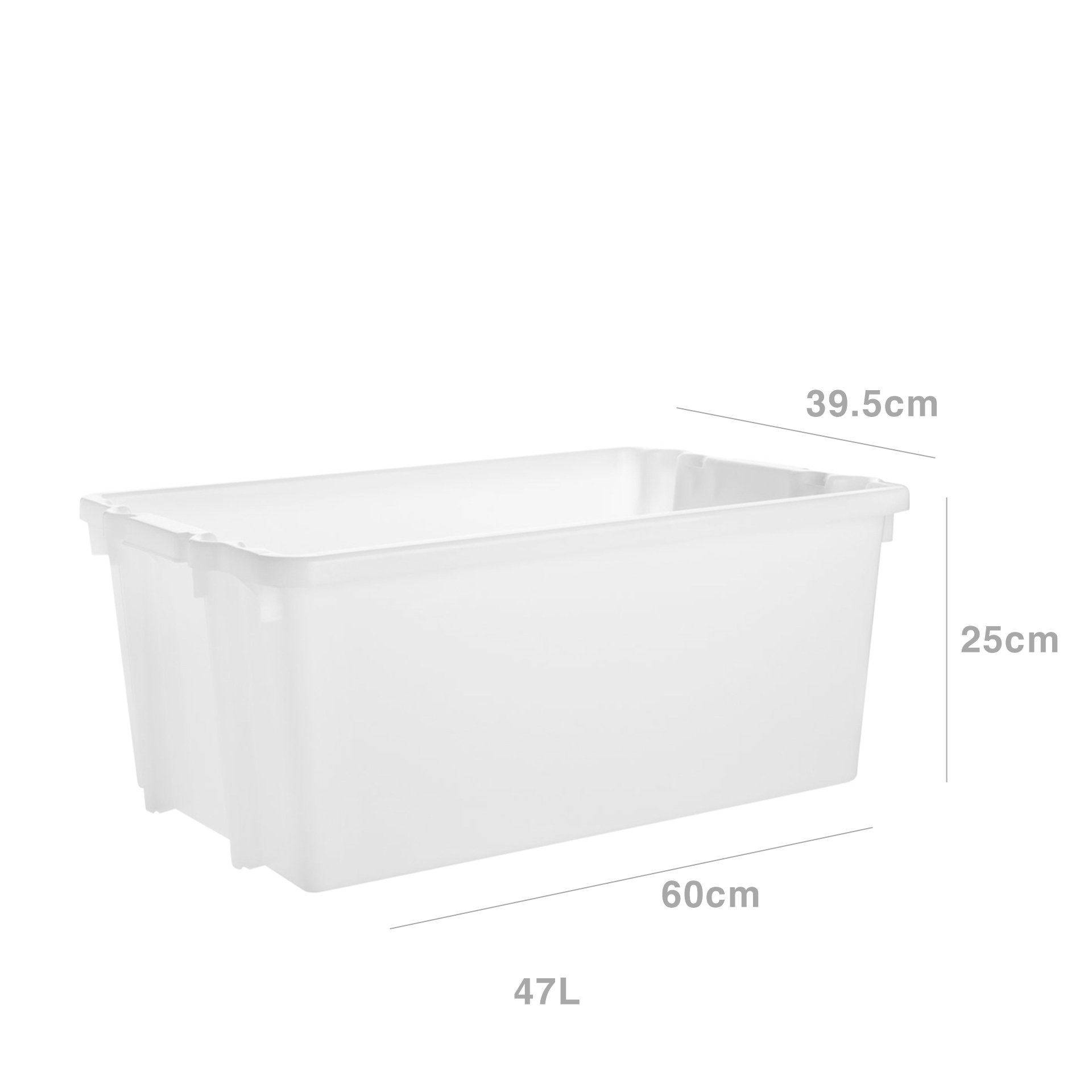Caixa Contentora Fechada Branco 47L 60X39.5X25cm