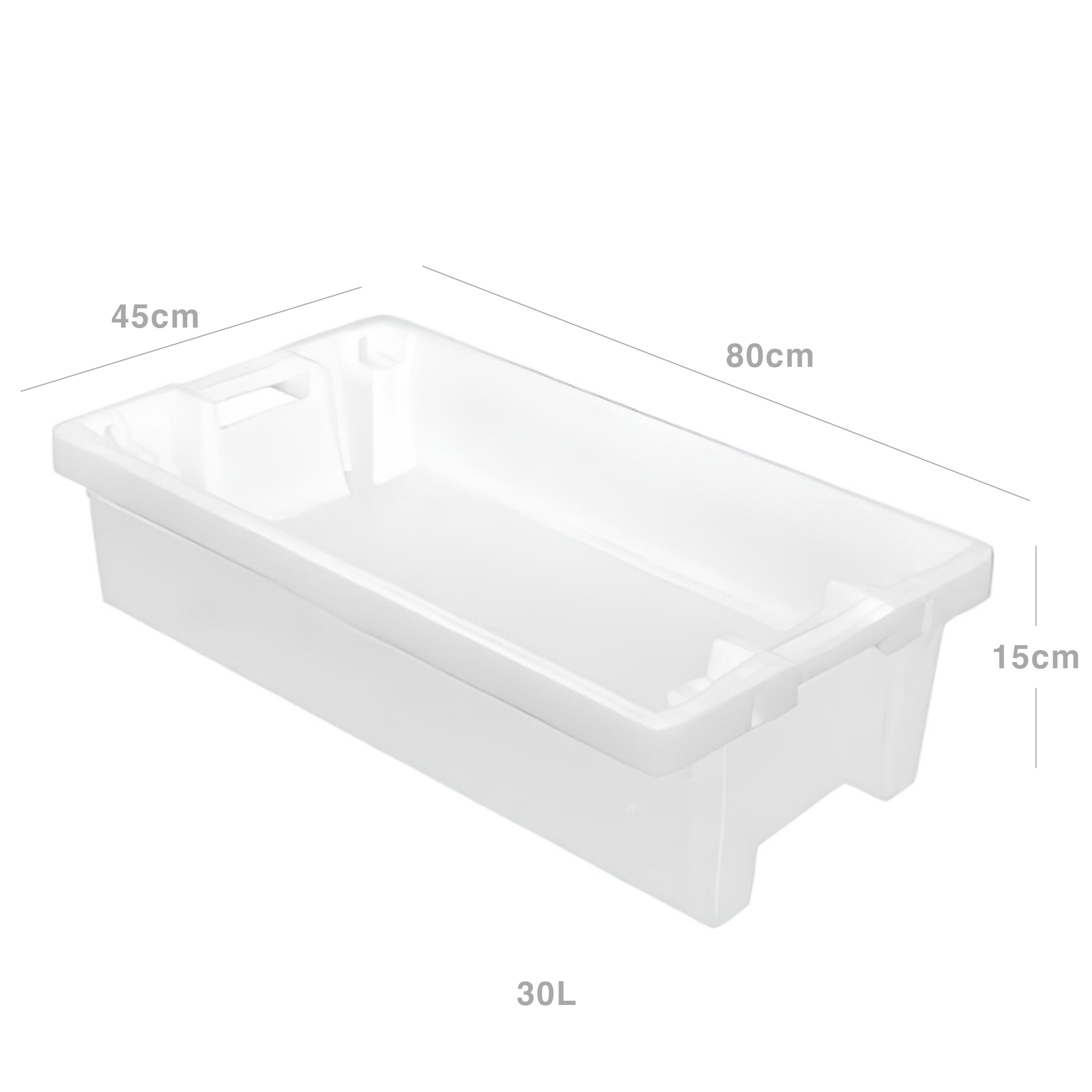 Caixa Contentora Perfurada Branco 30L 80X45X15cm