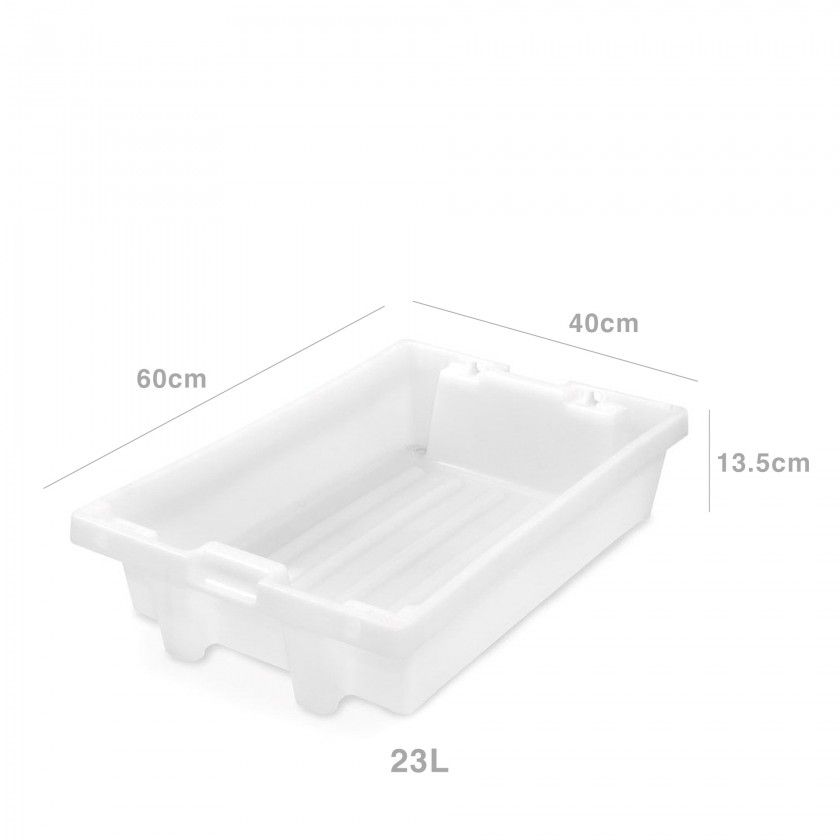 Caixa Contentora Fechada Branca 23L 60X40X13.5cm Caixa Contentora Fechada Branca 23L 60X40X13.5cm