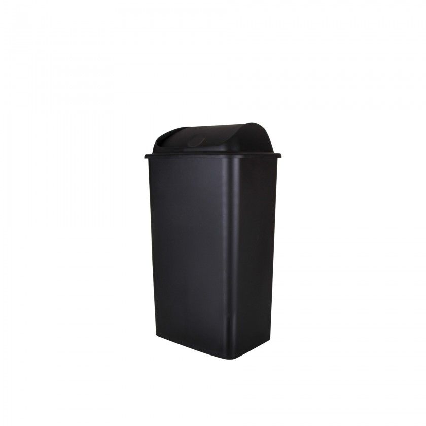 Balde com Tampa Basculante Preto 42l 65X36X30cm