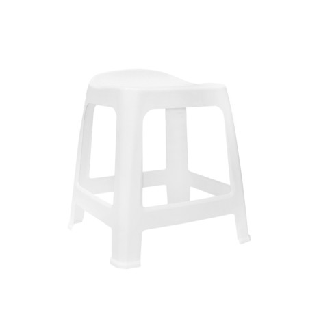 Banco Polipropileno Colour Redondo Branco 45X43X51cm - Image product