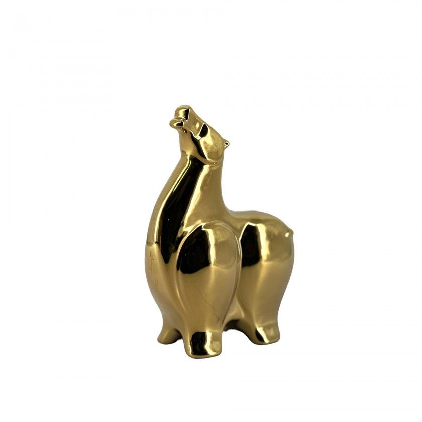 Escultura Cavalo Dourado 19X7X25.5cm