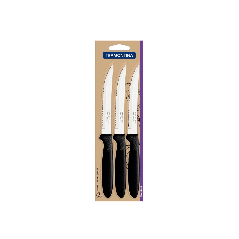 Faca Mesa Ipanema Cabo Polipropileno 1.1X2X21.3cm Pack 3