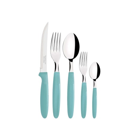 Faqueiro Inox Ipanema com Cabo Azul 27.4X10.4X10.4cm 30 Peças - Image product