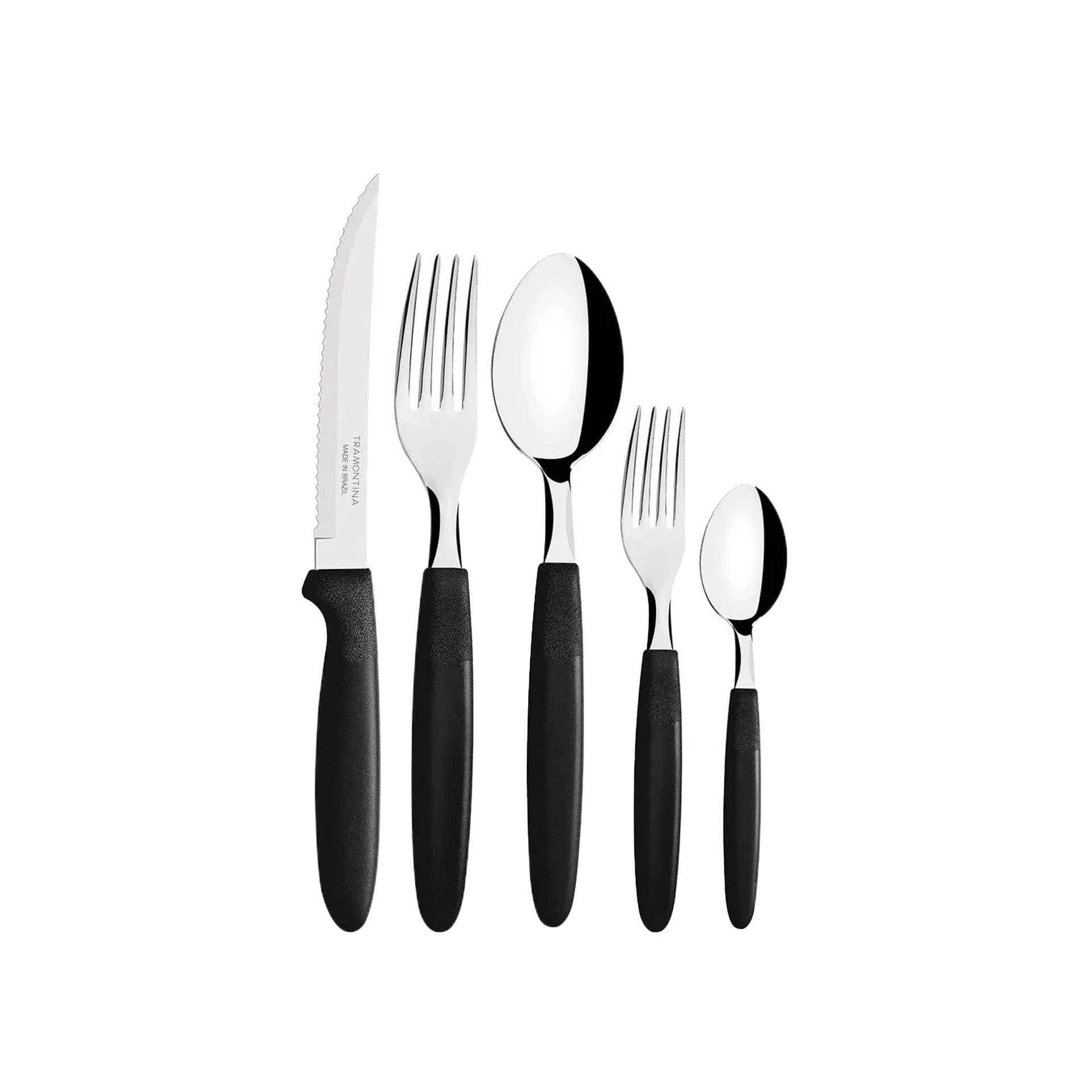 Faqueiro Inox Ipanema com Cabo Preto 27.4X10.4X10.4cm 30 Peças