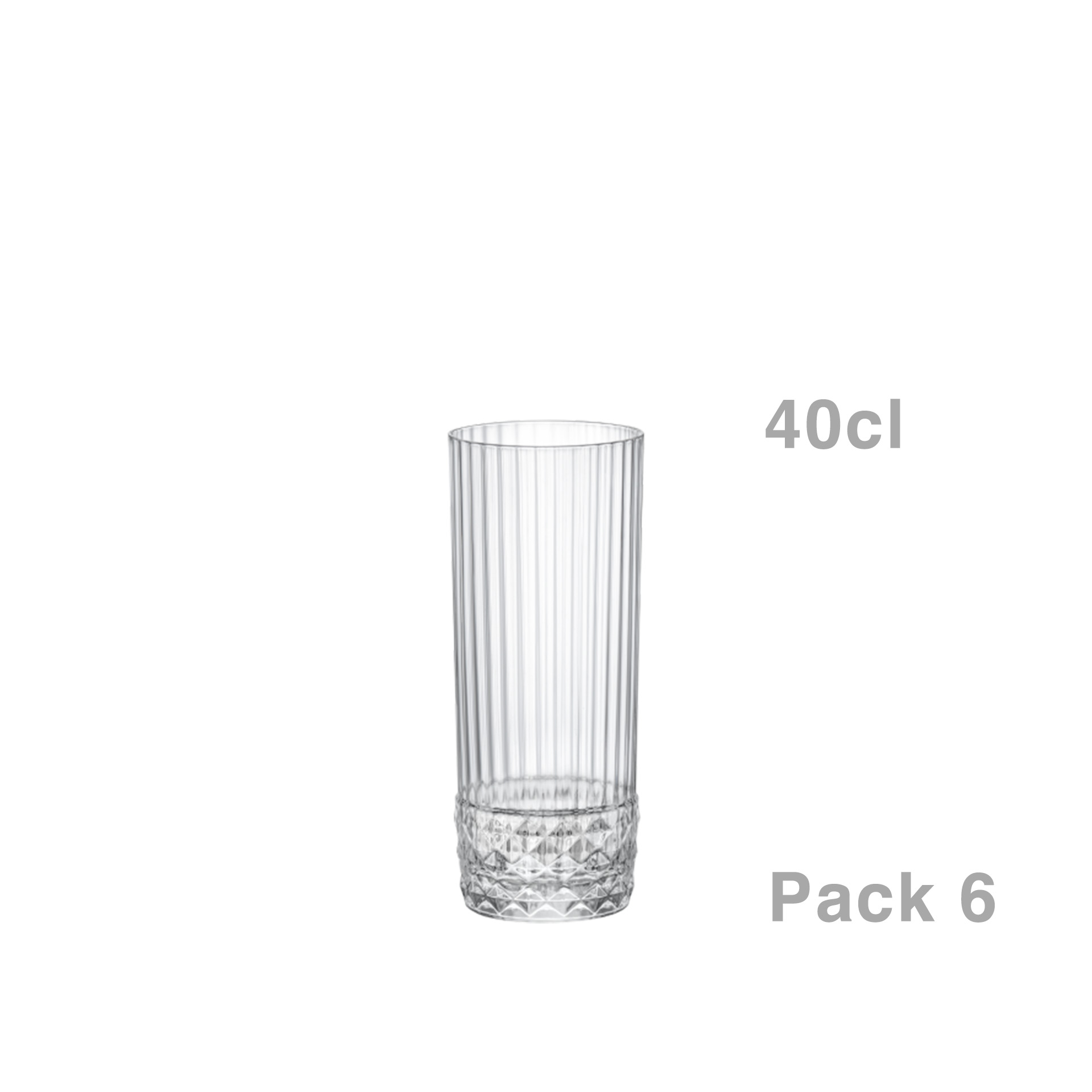 Copo Vidro America 20s sem Pé Long Drink 40cl Pack 6