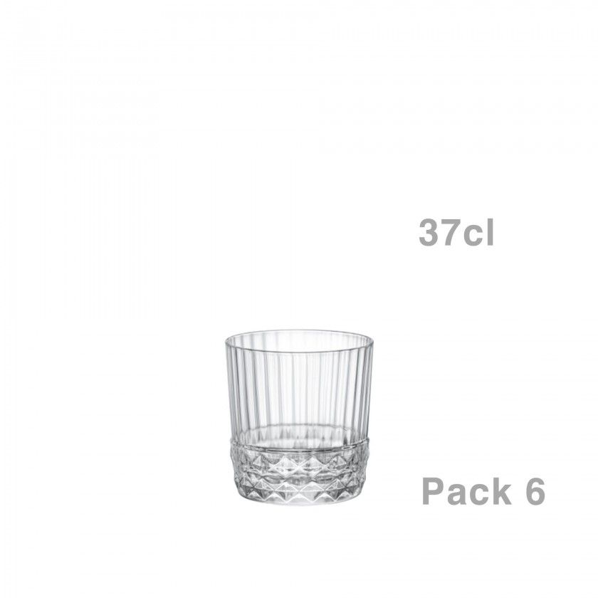 Copo Vidro America 20s sem P Wisky 37cl Pack 6