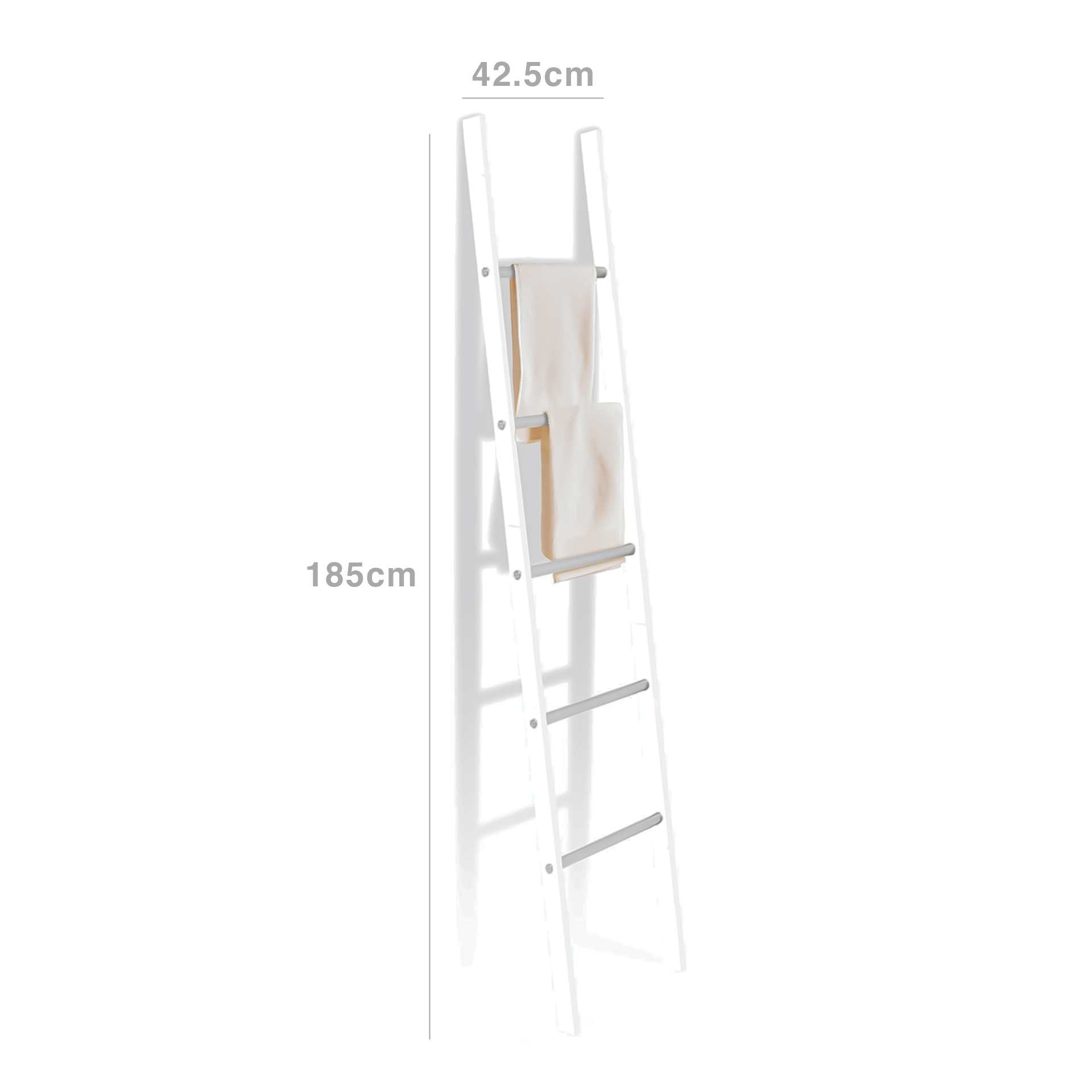 Toalheiro Pé Inox Branco 42.5X185cm