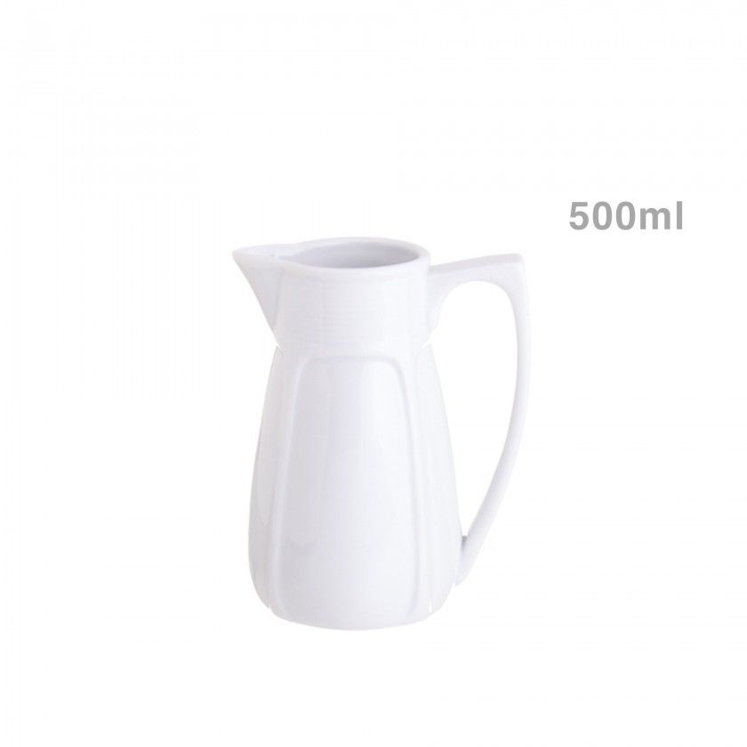 Jarro Porcelana Branco 500ml 8X13.5cm Jarro Porcelana Branco 500ml 8X13.5cm