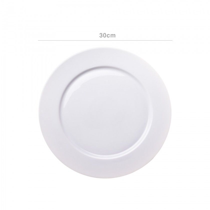 Prato Bolo Porcelana Pousada Branco 30cm Prato Bolo Porcelana Pousada Branco 30cm