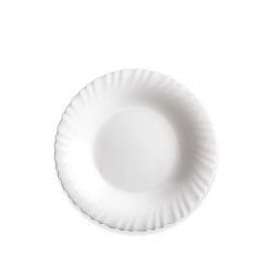 Prato Vidro Opaco Feston Sopa Branco 23cm